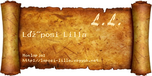 Láposi Lilla névjegykártya